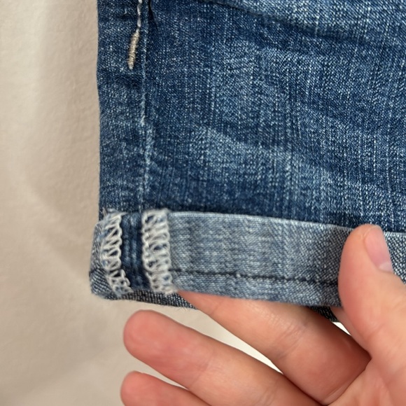 Hydraulic Lola Curvy cuffed fringe hem denim embellished mini shorts sz 9/10 - Picture 6 of 12